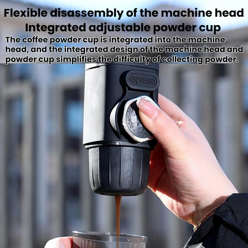 Portable Hand-Pressed Coffee Maker Home Travel Press-Type Coffee Machine(Black)